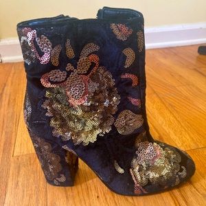 Black velvet bootie with sequin details from Aldo